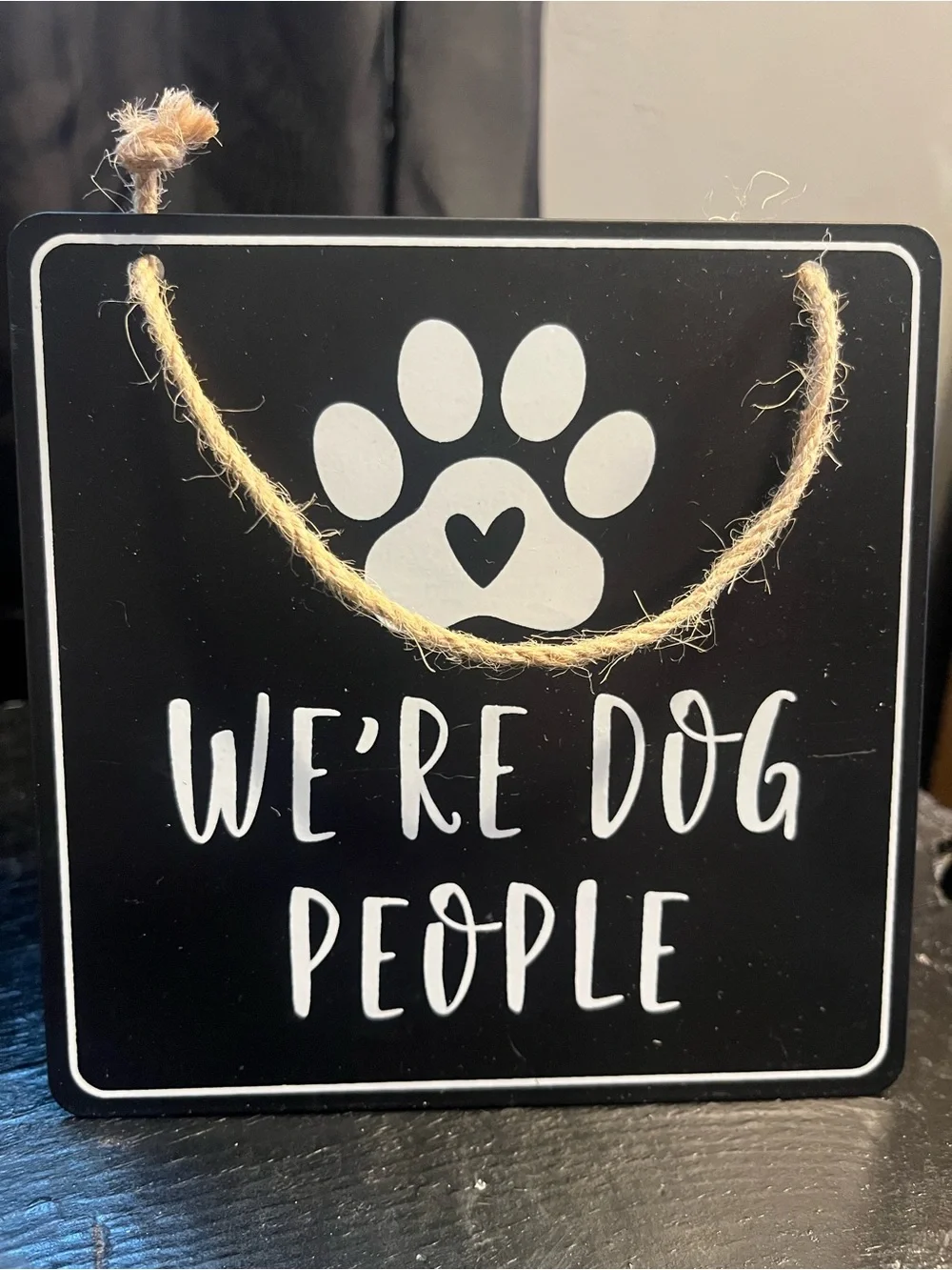 Dog People Decorative Hanging Sign - Black
